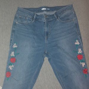 Old Navy Rockstar Embroidered Jeans